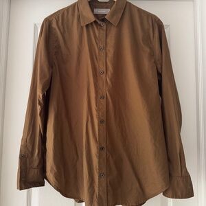 Everlane Brown Cotton Poplin Button-Down Shirt